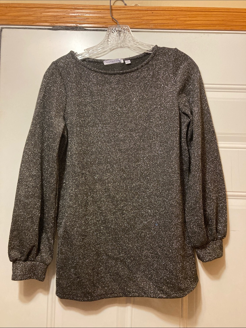 Notations Metallic Knit Top S NWT
